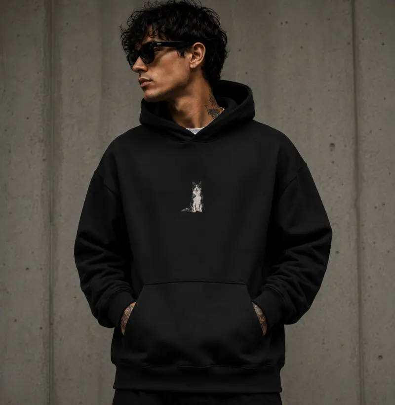  MOLETON LABRADOR  BLACK HOODIE