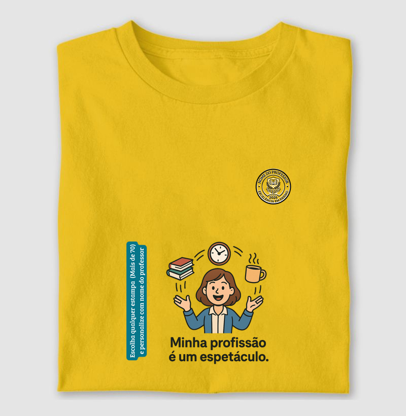 Personalizada com estampa e nome do professor