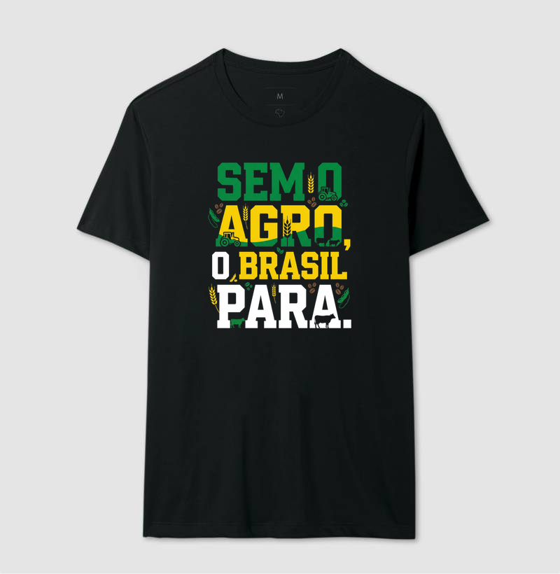 Camiseta Sem o agro o Brasil para