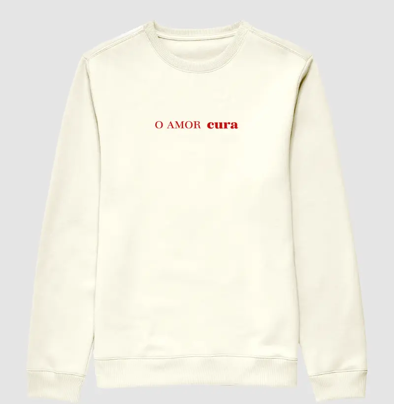 O AMOR cura Suéter Moletom estampa vermelha