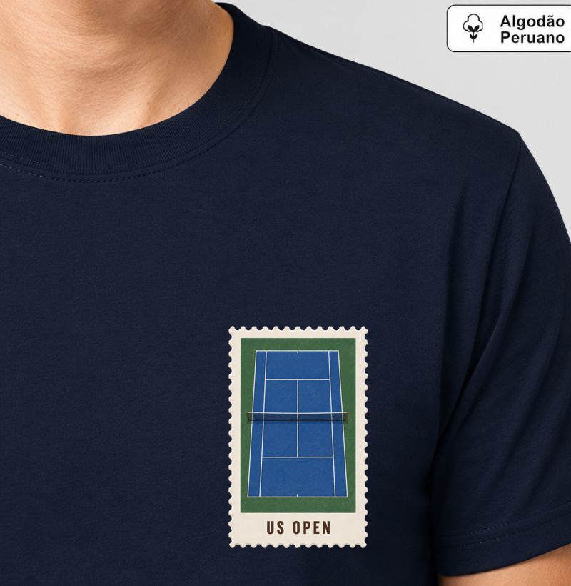 Camiseta Peruano Selo US Open (masculina e feminina) - Camiseta Algodão Peruano