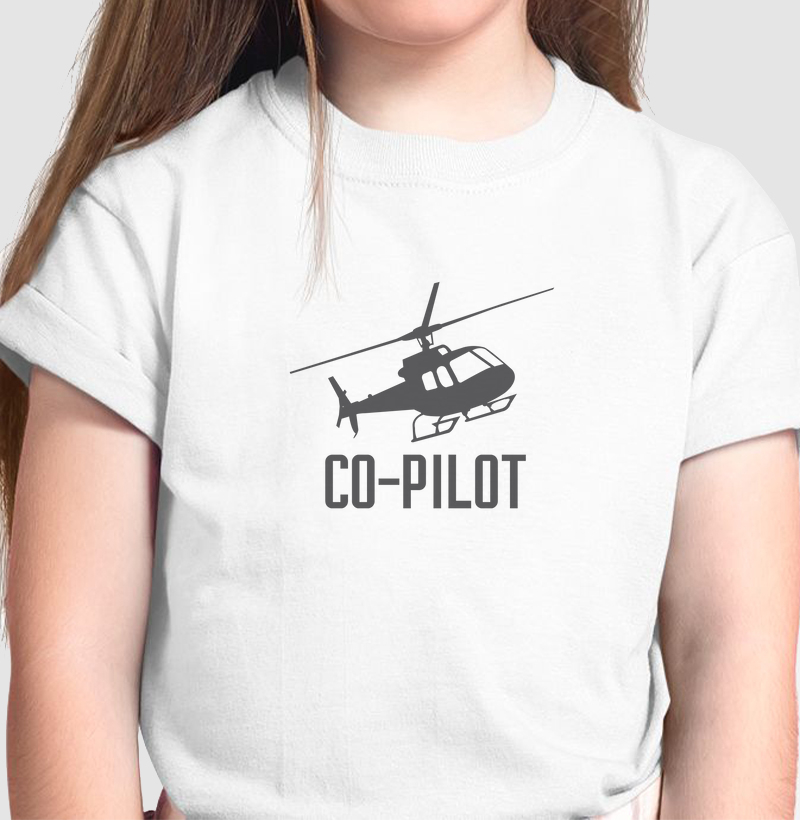 Camiseta Infantil Helicóptero Copiloto unissex