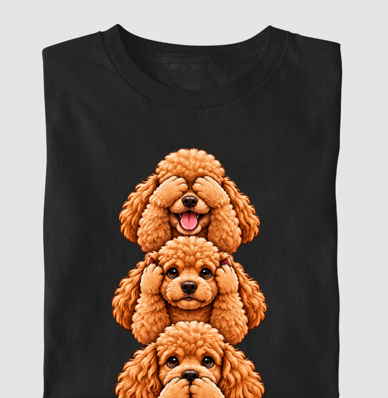 Ver, ouvir e falar versão Poodle - Camiseta Infantil