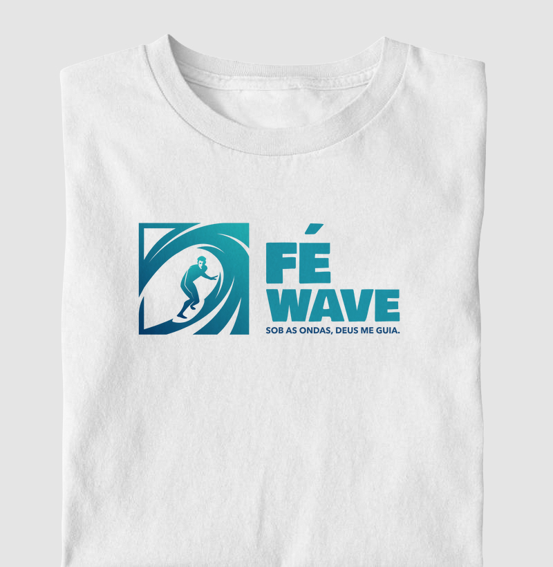 Camiseta Fé Wave Sobre as Ondas Deus Guia