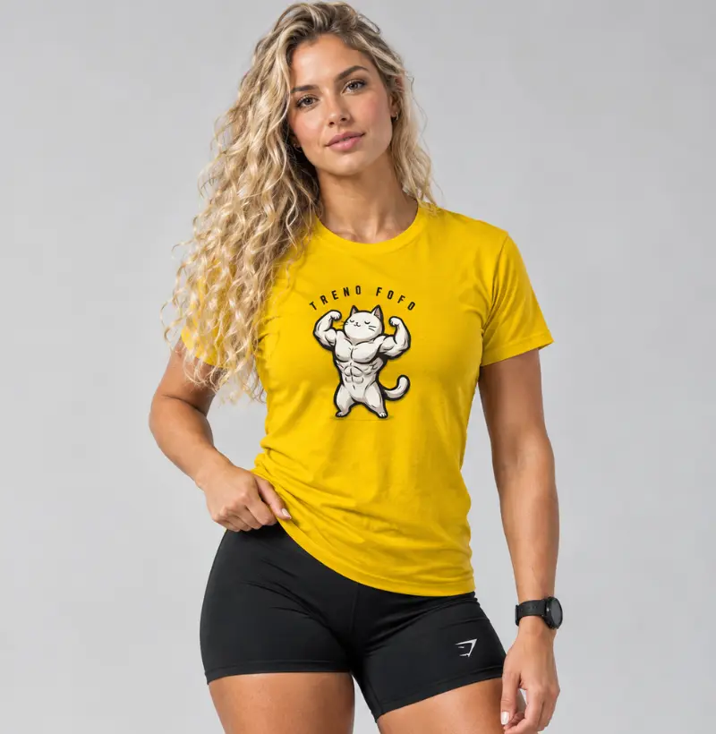 Camiseta TRENO Fofo Gateiro | Estilo Casual para Quem Ama Gatos e Treinar