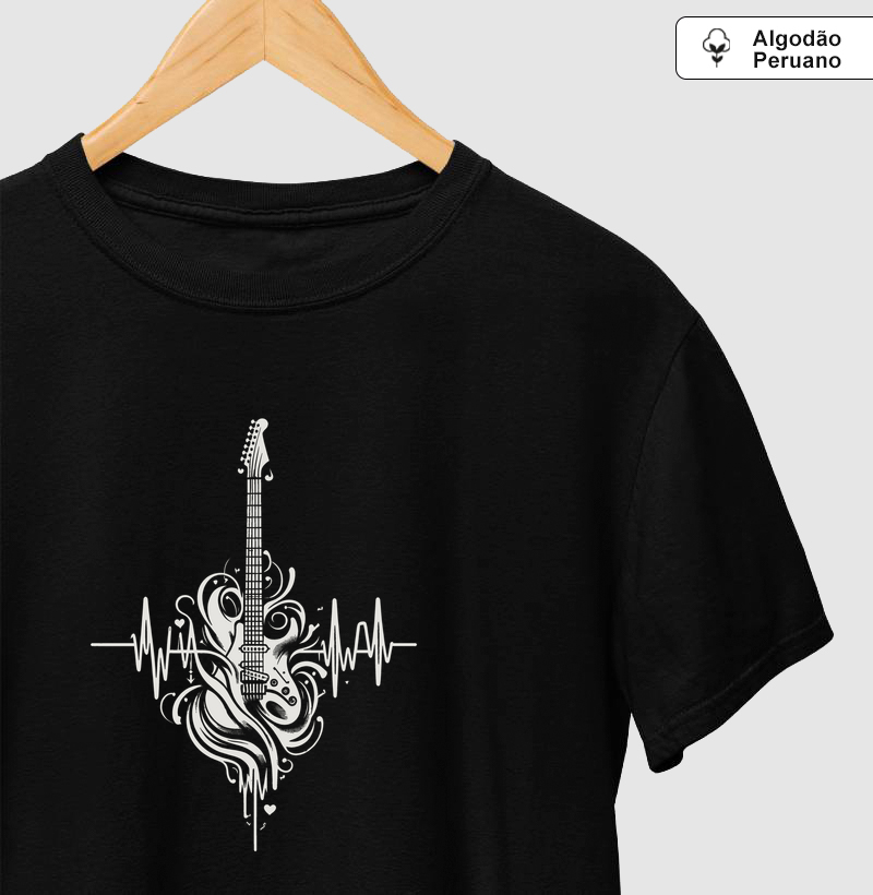 Camiseta Algodão Peruano Heartbeat Rock