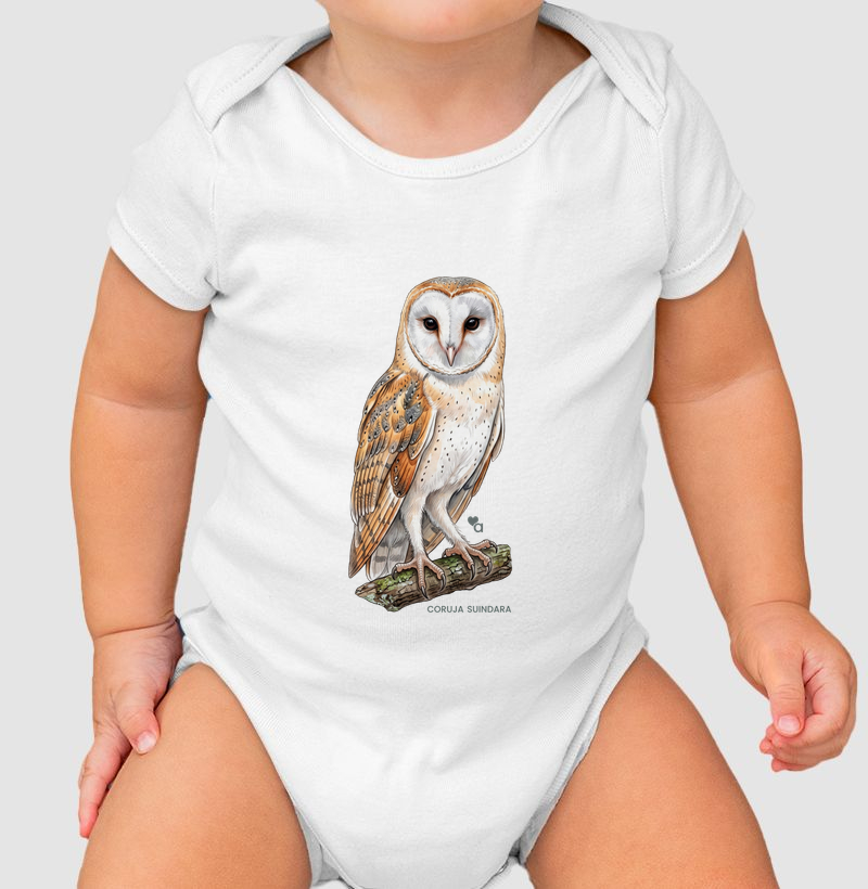 Aves - Coruja Suindara - Body Infantil
