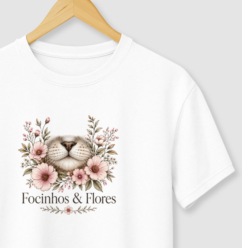 Focinhos & Flores & Gatos - Camiseta