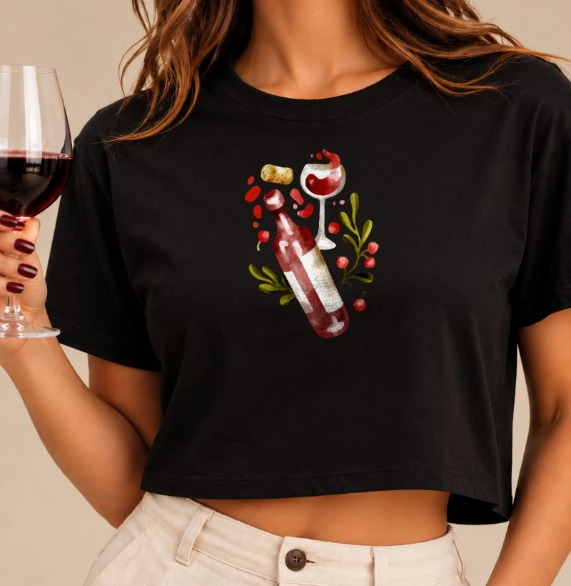 Camiseta Sabor do Vinho - Cropped