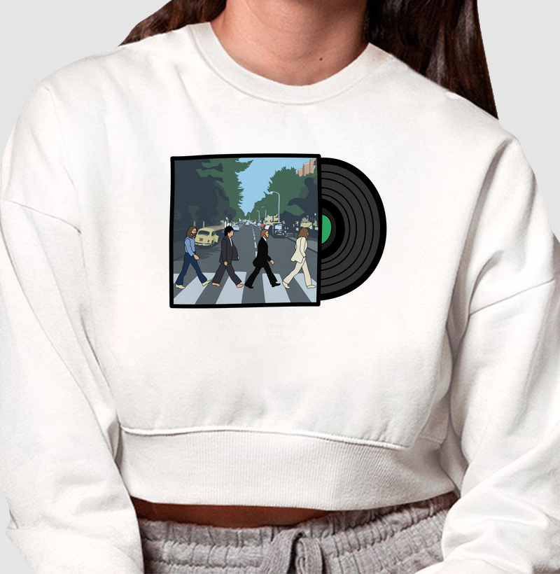 Cropped Moletom Inspiração Beatles Abbey Road