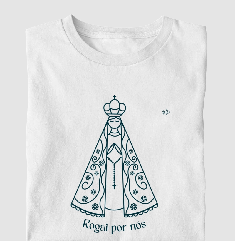  Camiseta "Nossa Senhora Aparecida - Rogai por Nós"