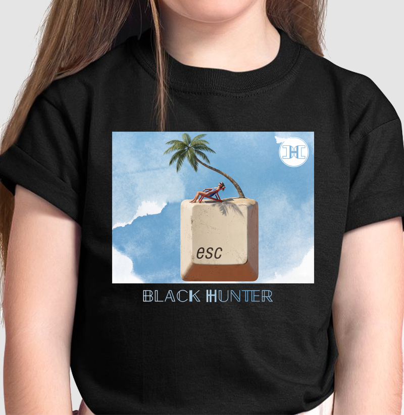camiseta infantil esc black hunter