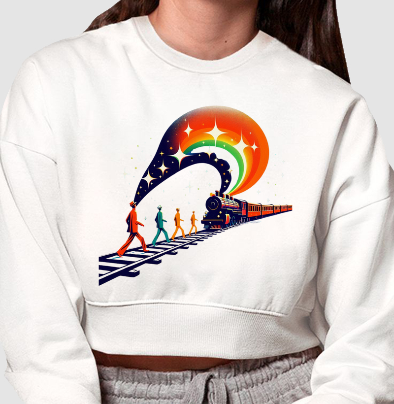 Surrealism Ziggy Stardust vai às Estrelas - Cropped Moletom