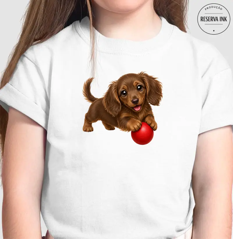 Dachshund Pelo Longo Marrom - Desenho Animado