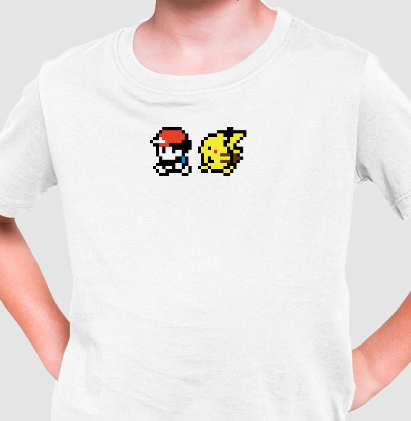 ash & pikachu 8-bits - Camiseta Infantil