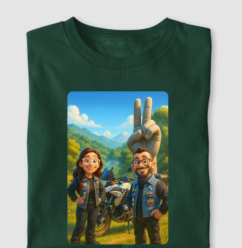 Caricatura @casal.tamojuntosobre2rodas