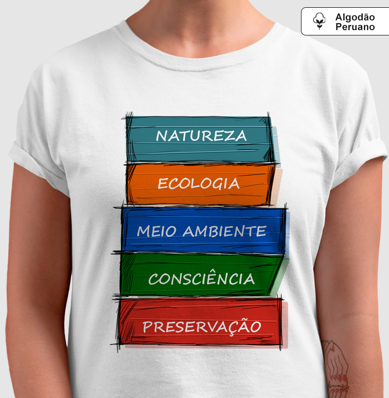 Camiseta Algodão Peruano Natureza in Rabisco