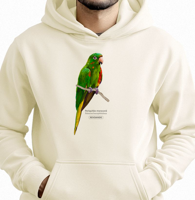Aves do Brasil - Periquitão-maracanã - Moletom Hoodie
