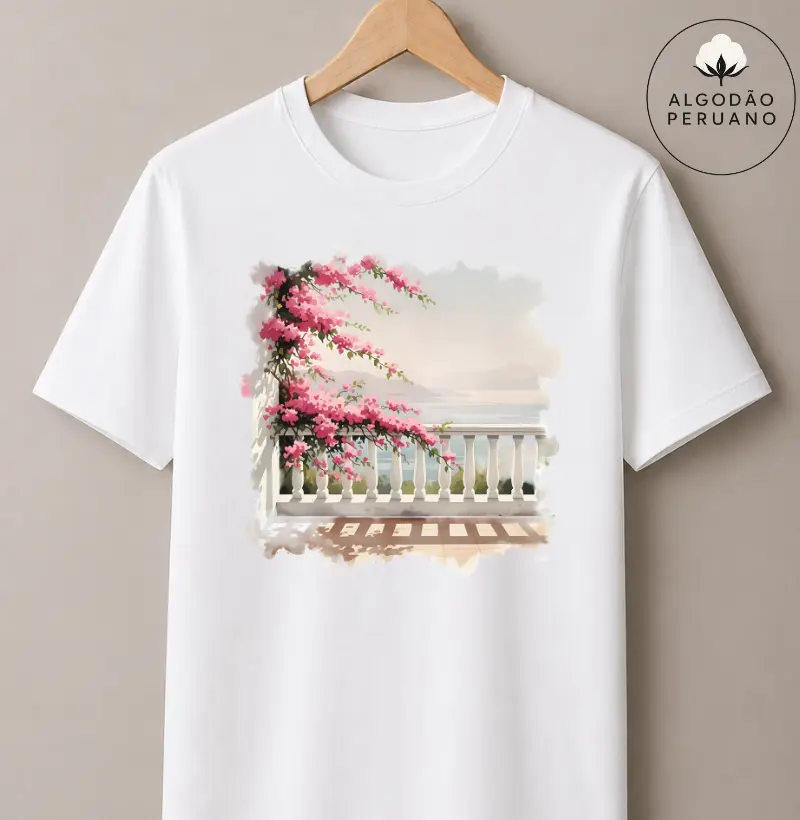 Camiseta Algodão Peruano - Varanda Mediterrânea  