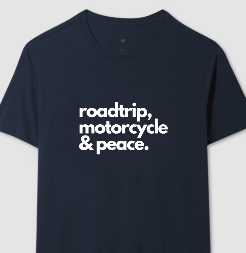 Camiseta Motociclista roadtrip, motorcycle & peace