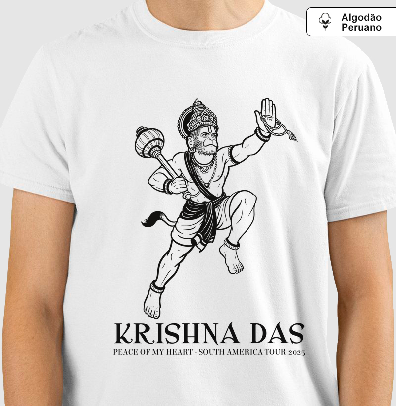 Hanuman Hand - Camiseta Algodão Peruano - Estampa Preta