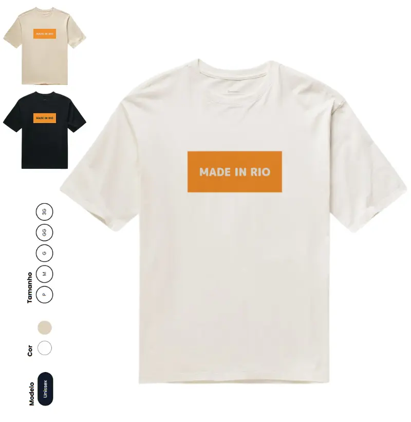 Camiseta Oversized MADE IN RIO - estampa laranja