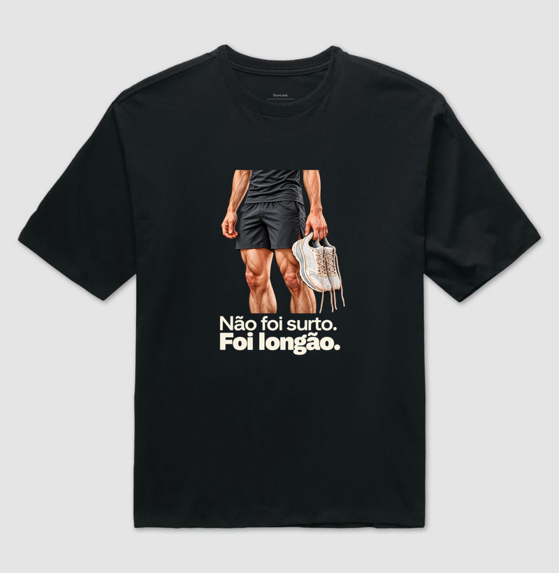 Não foi surto, foi longão - homem - Camiseta Oversized
