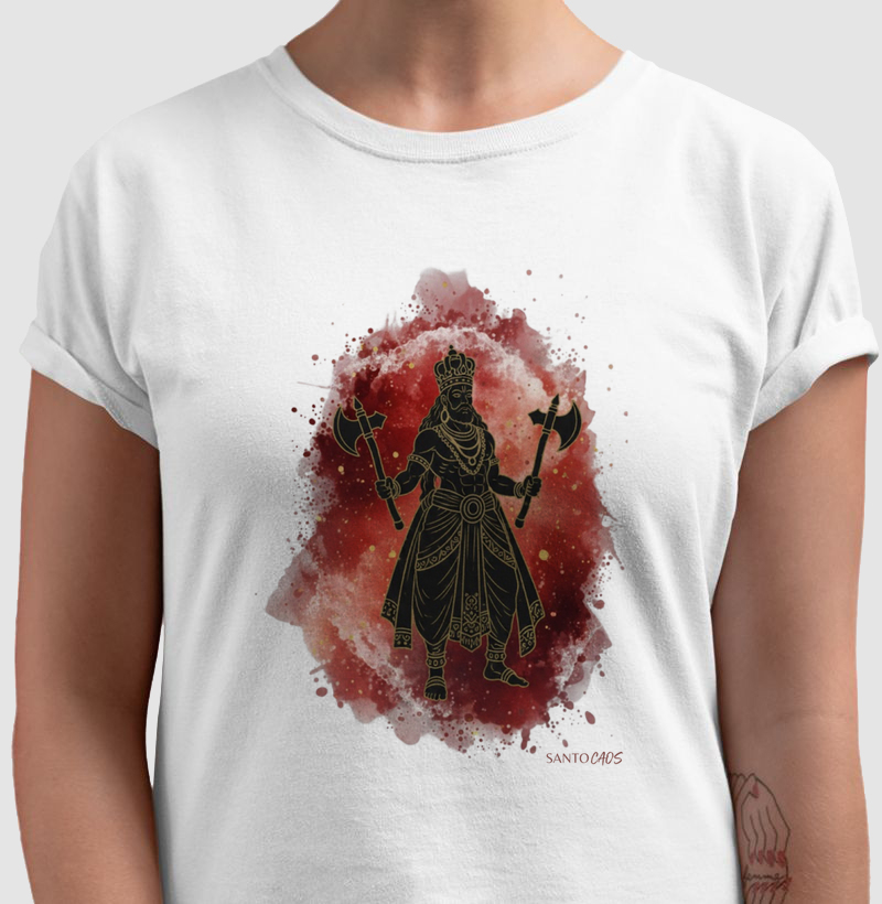 Camiseta Xangô - Justiça e Equilíbrio (Aquarela)