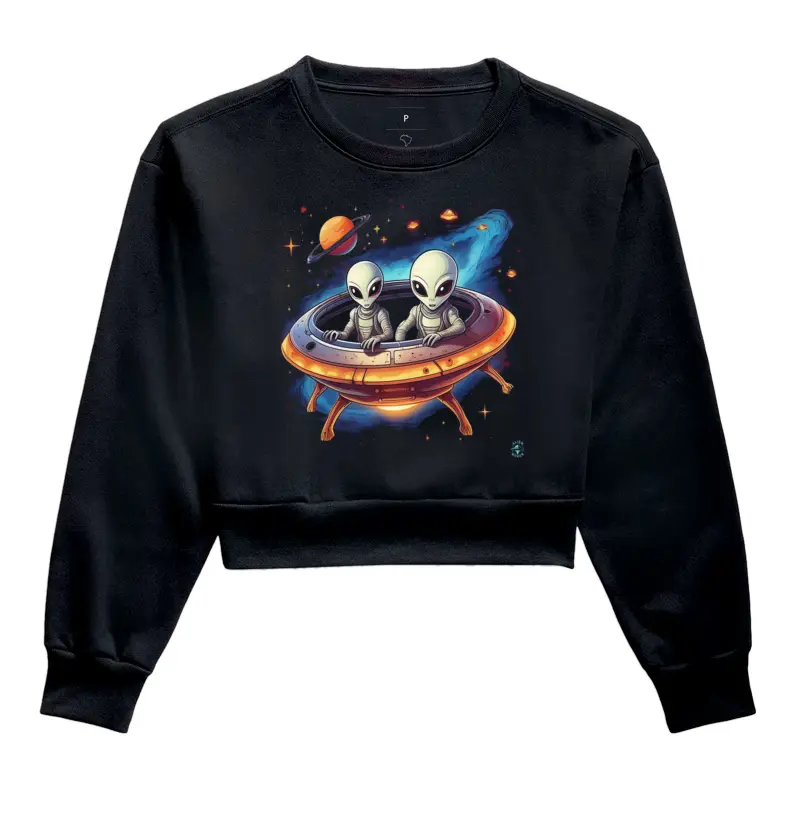 Cropped Moletom Viajantes Cósmicos