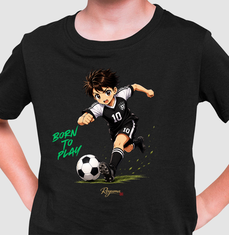 Camiseta Infantil, Menino, Juvenil Futebol "Mini Craque Mangá" - Algodão 100% 