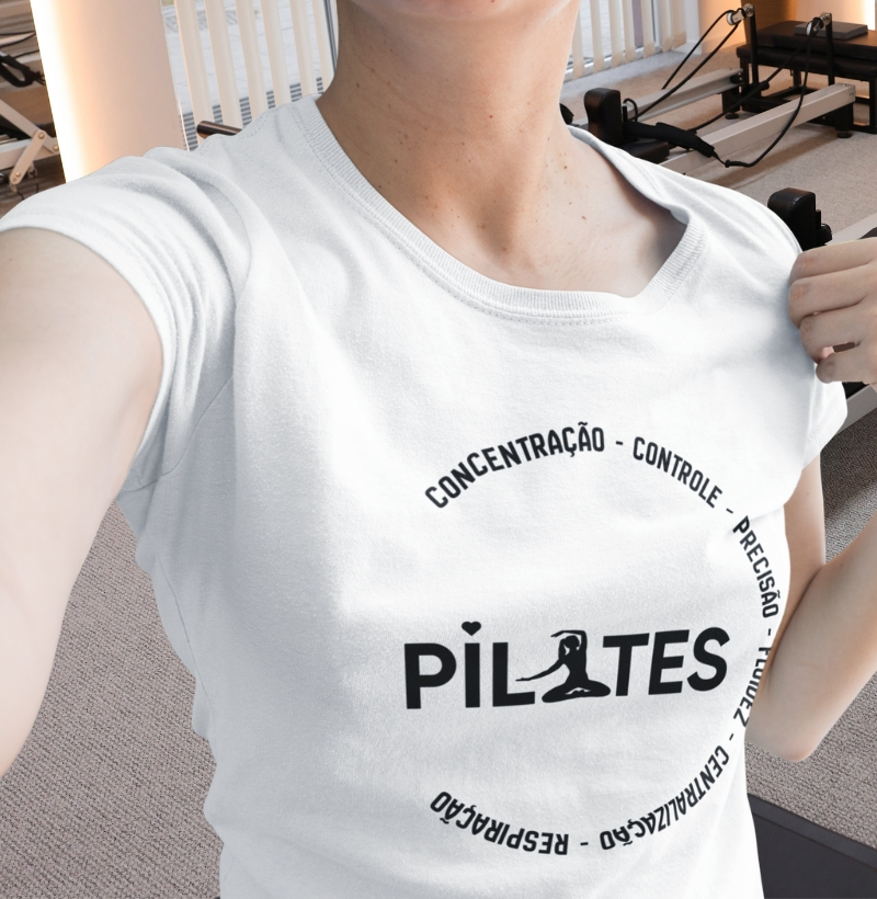 Camiseta Pilates Premium – Conexão e Consciência