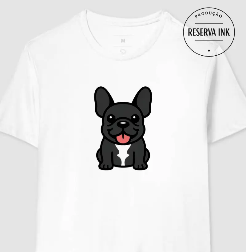 Bulldog Francês Preto Sentado