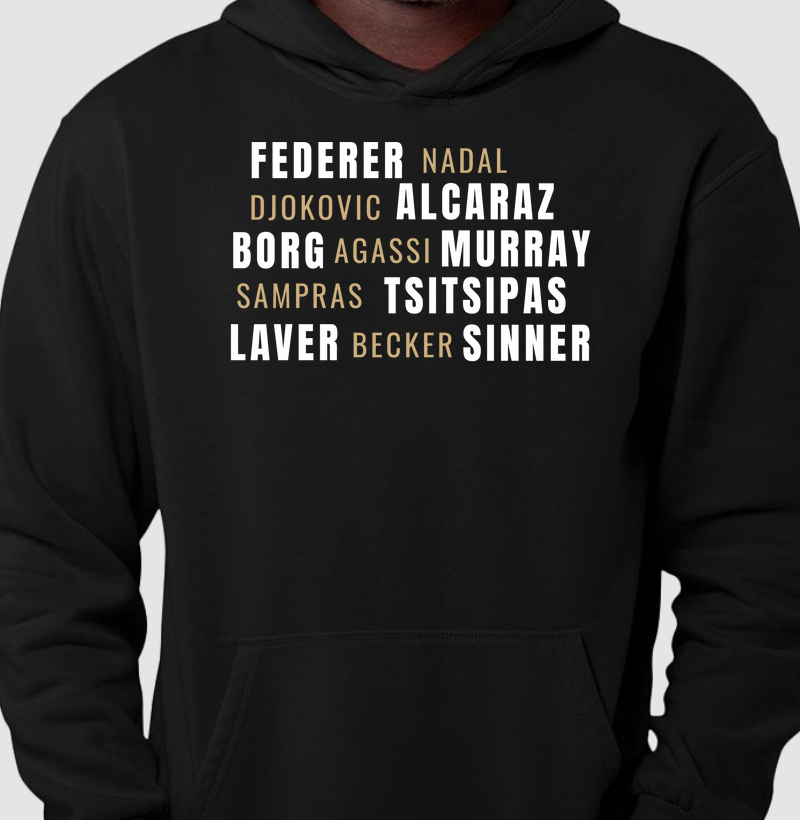 Lendas, Big 3 e nova Geração - Tennis Masculino - Moletom com capuz