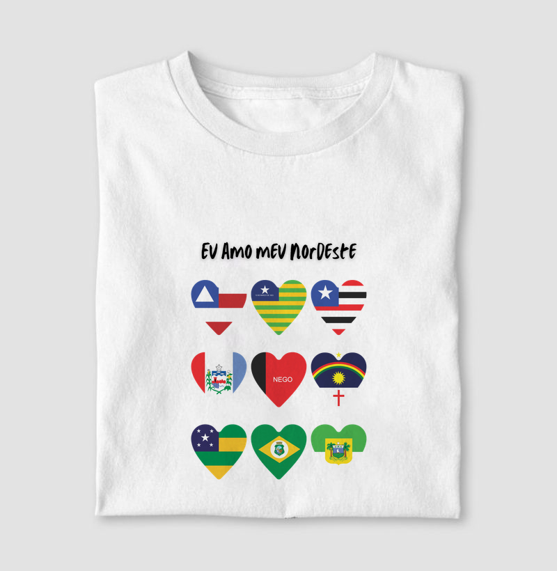 Camiseta Eu Amo o Meu Nordeste | OxenteWear