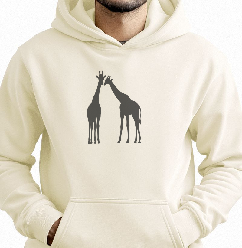 Hoodie Moletom Casal de Girafas 100% Algodão