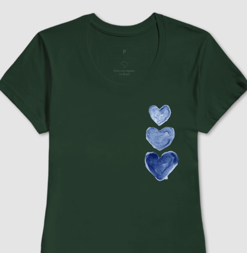 Camiseta 3 Corações Feminina