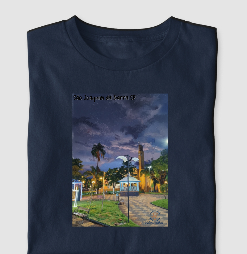 São Joaquim da Barra SP Praça da Matriz noite (tela)