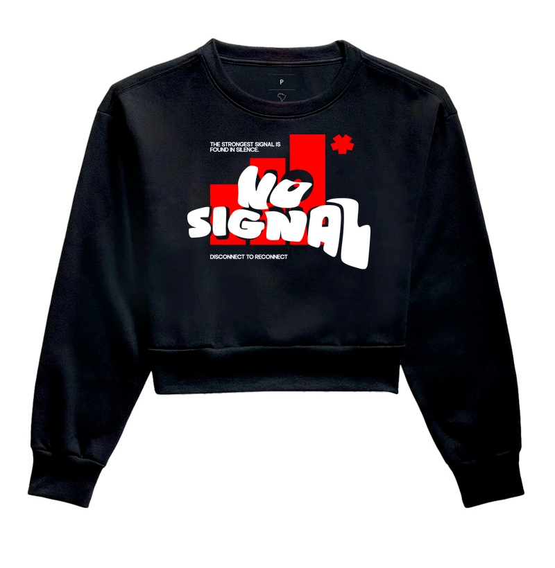Cropped Moletom - NO SIGNAL 