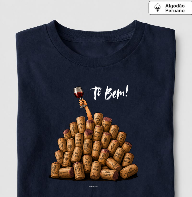 Camiseta Vinho - Tô Bem! - Rolhas