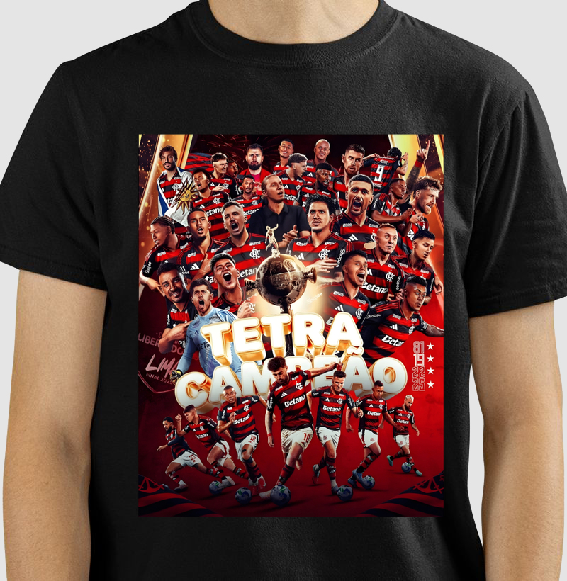 Camiseta Flamengo Tetra Campeão Libertadores