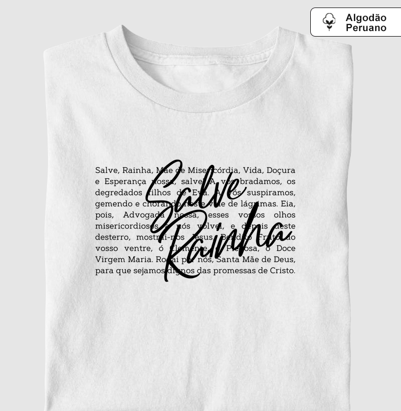 Oração Salve Rainha - Algodão Peruano