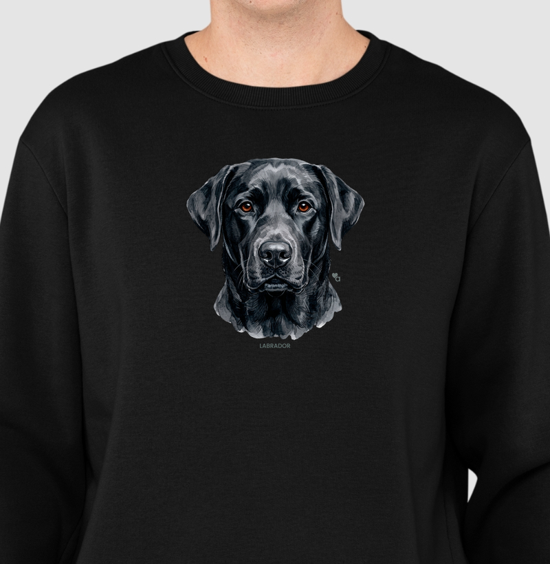 Cães - Labrador preto - Moletom - Suéter Moletom