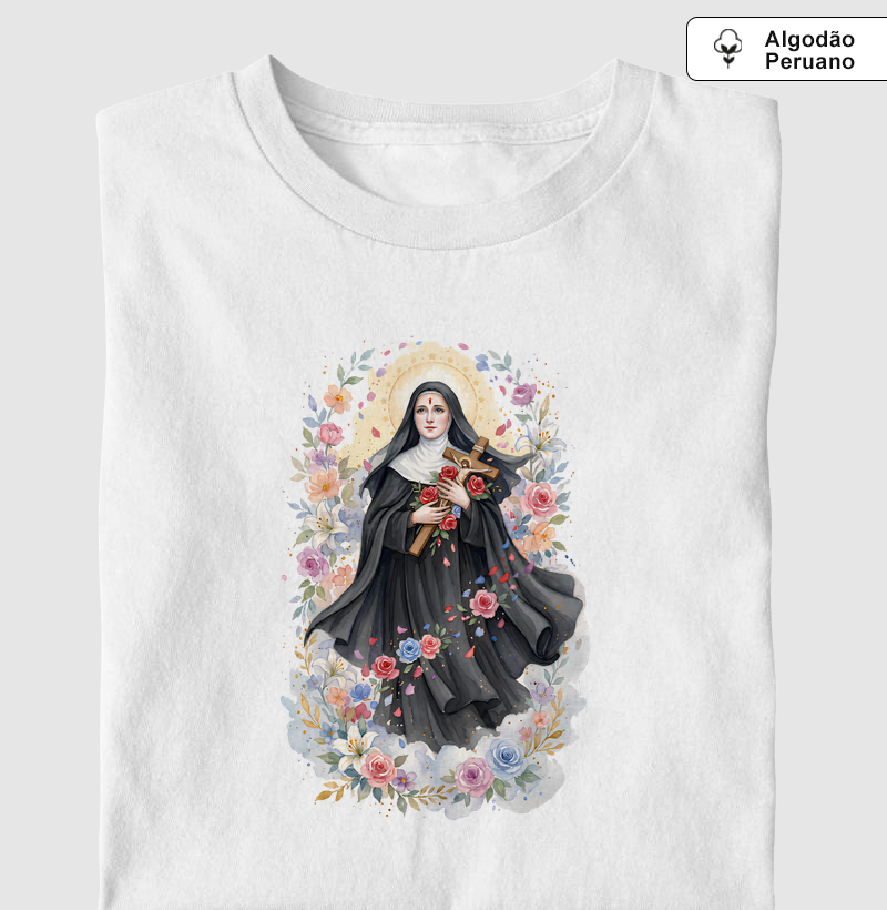 Santa Rita de Cássia - Aquarela com Rosas
