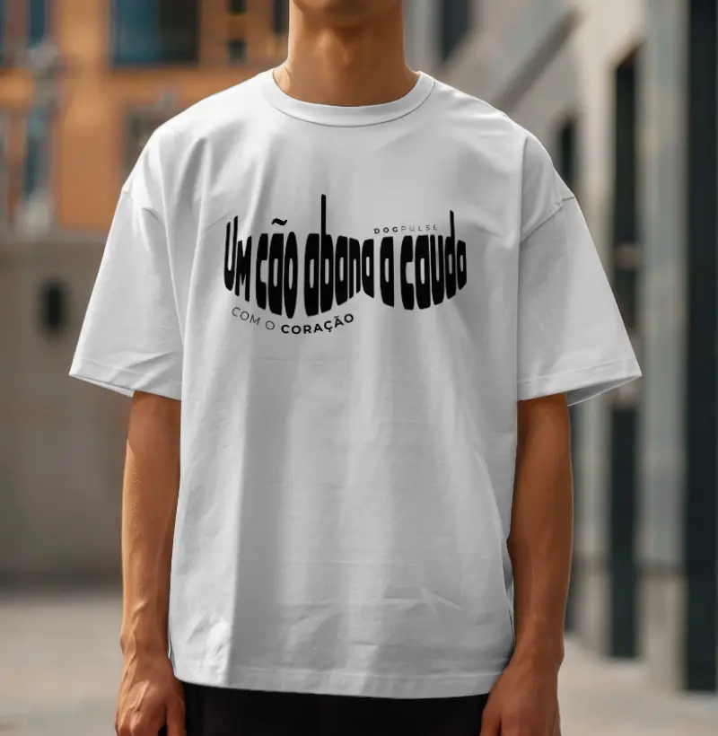 Camiseta Um Cão Abana a Cauda com o Coração Dog Pulse