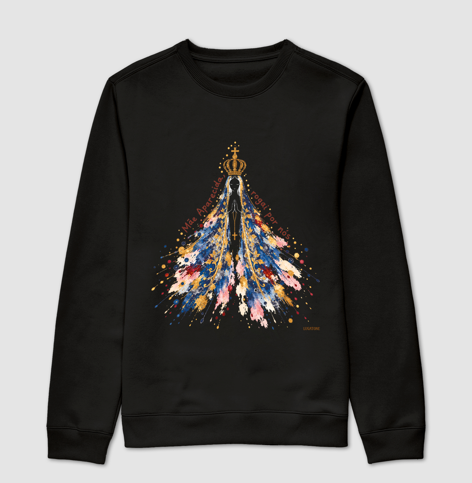 Mãe Aparecida Colorida - Suéter Moletom