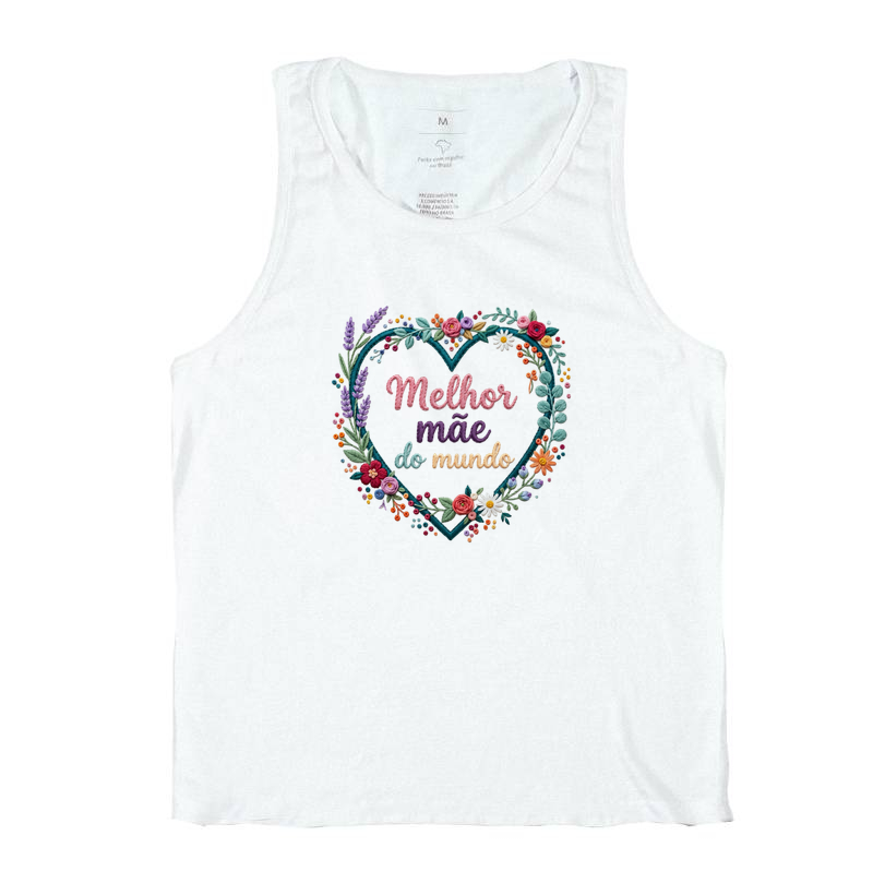 Melhor mãe do mundo - Coração bordado