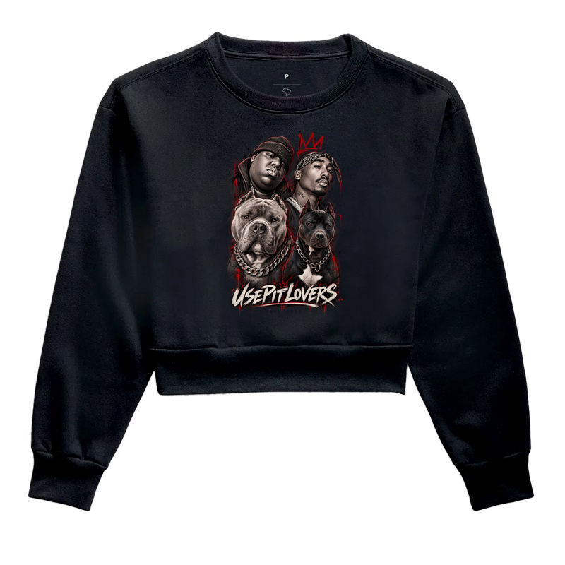 B.I.G AND TUP PAC | PITMONSTER AND APBT - Cropped Moletom