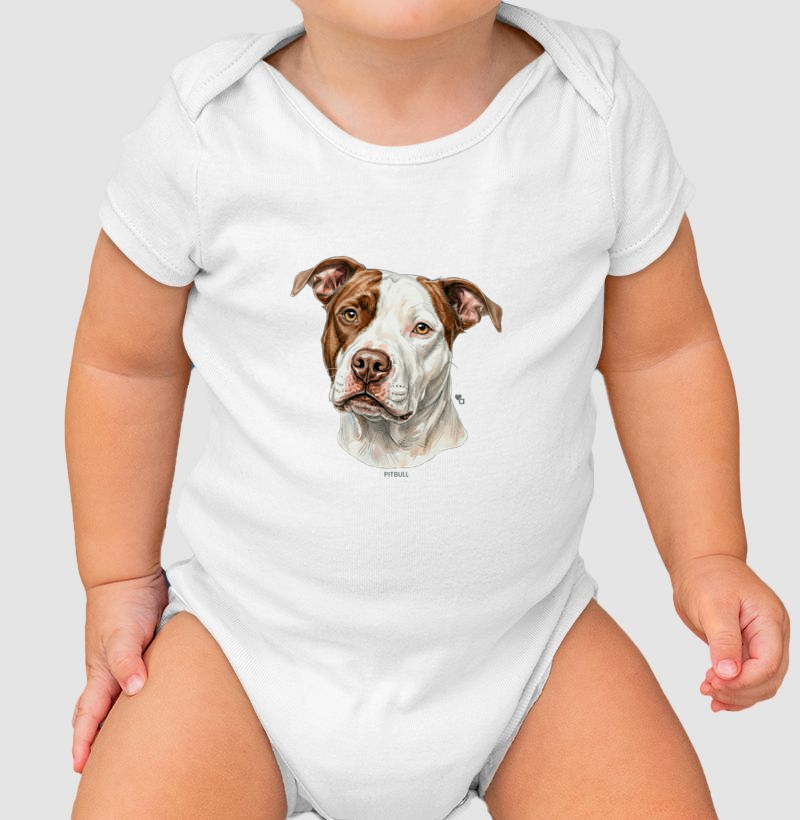 Cães - Pitbull - Body Infantil