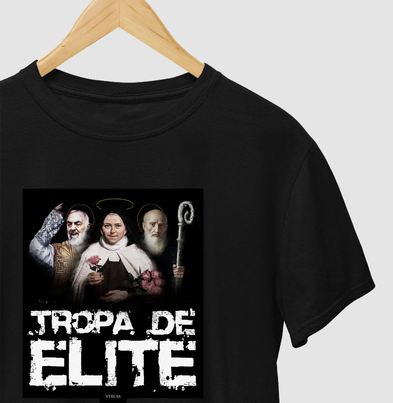 Camiseta Tropa de Elite – Santos da Fortaleza | Camiseta Católica Verum