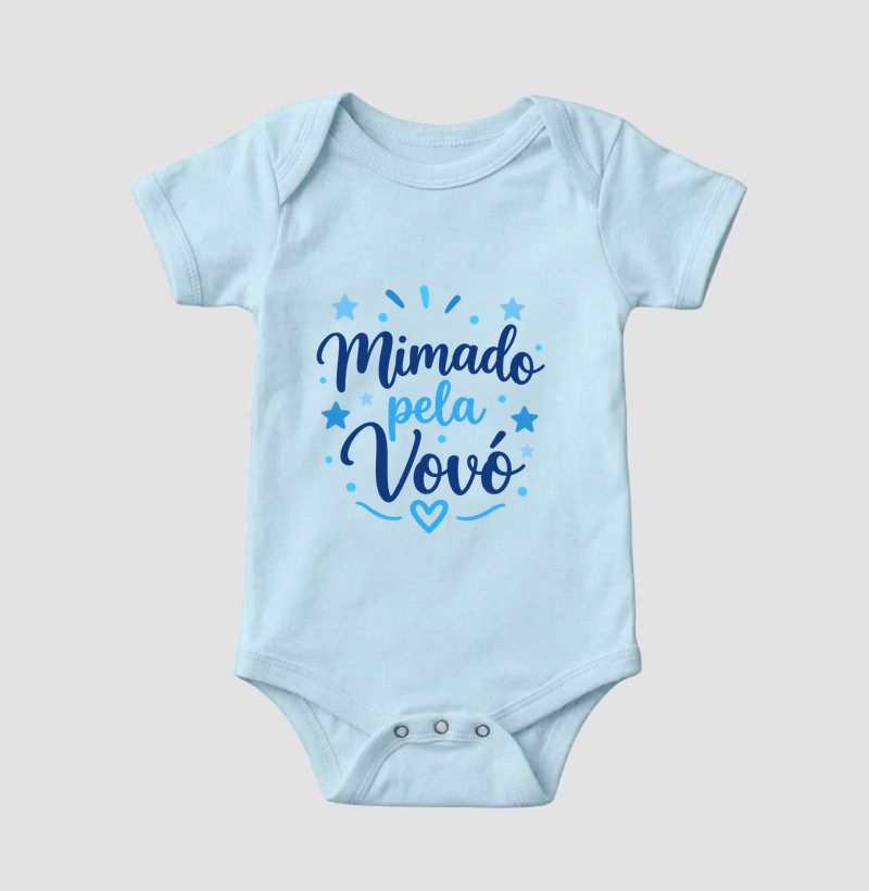 Mimado pela Vovó (tons azúis) (body bebê) - Imagem 1